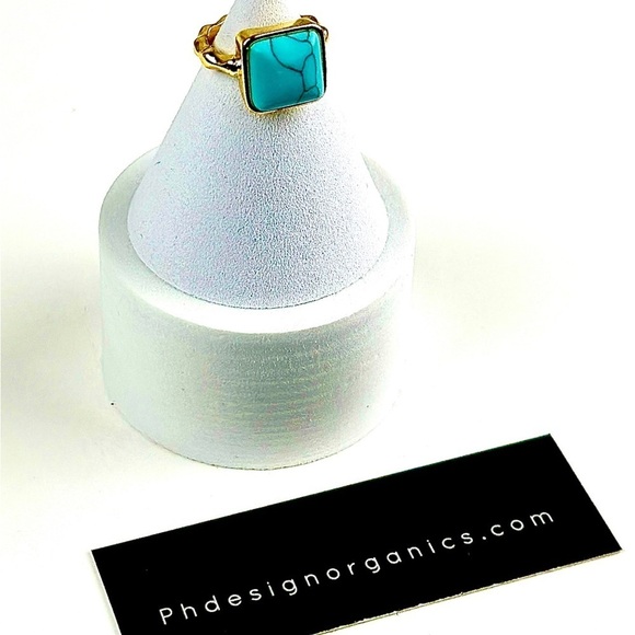 Classic Big‎ Square Turquoise Women's Ring - Picture 3 of 5
